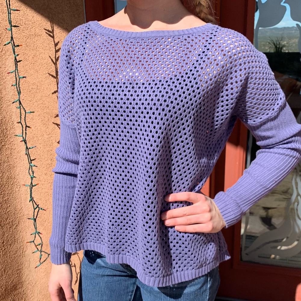 Prana purple knit sweater